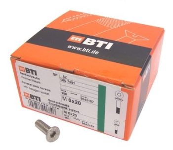 100 St�ck Senkschrauben M6 x 20 mm, DIN 7991, V2A